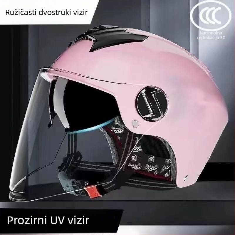 GB811-2022b certificirana ljetna kaciga s dvostrukim vizirima za električna vozila, unisex, za motocikl, sve sezone
