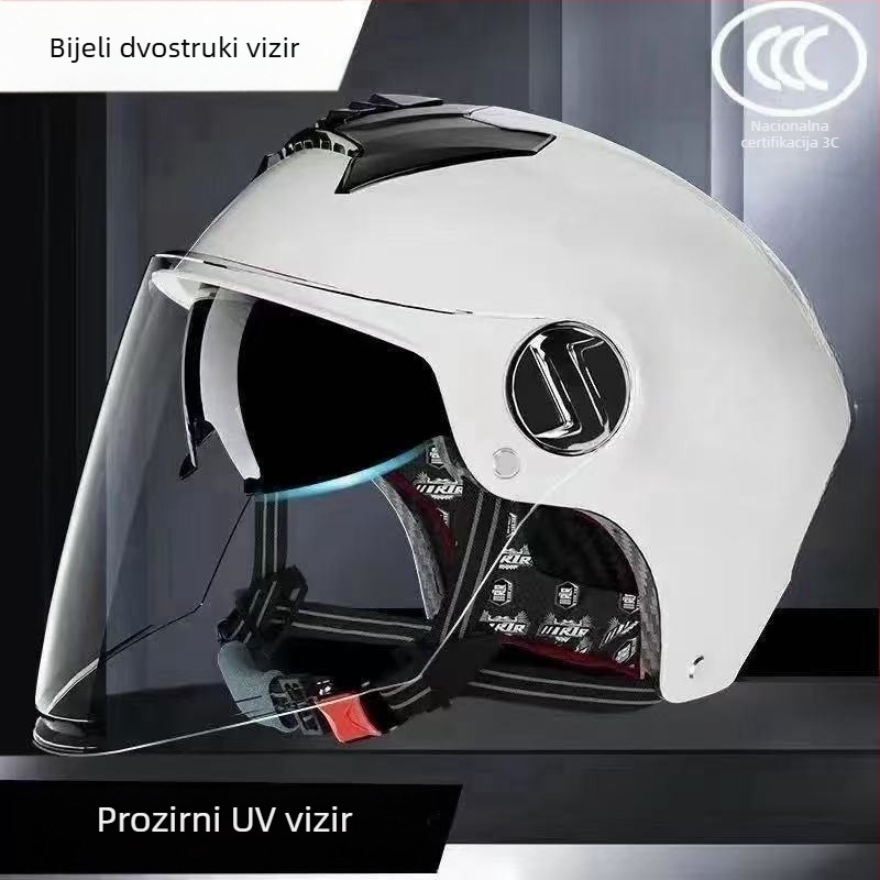 GB811-2022b certificirana ljetna kaciga s dvostrukim vizirima za električna vozila, unisex, za motocikl, sve sezone