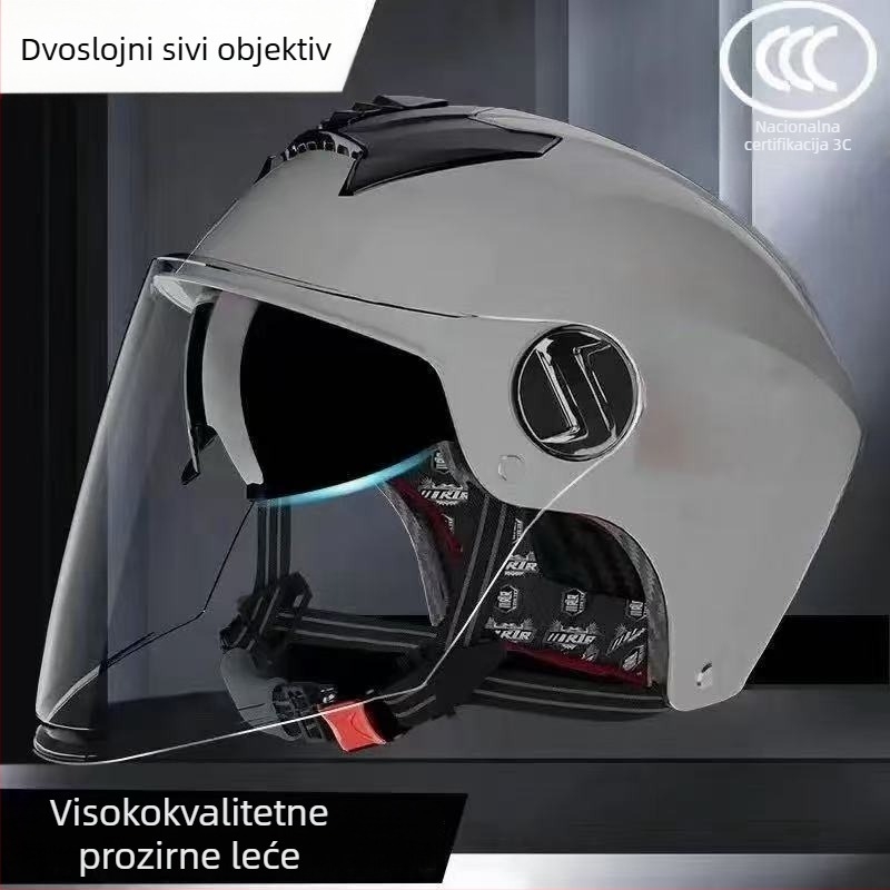 GB811-2022b certificirana ljetna kaciga s dvostrukim vizirima za električna vozila, unisex, za motocikl, sve sezone