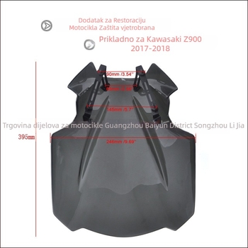 Modificirani deflektorski vjetrobran za motocikl Kawasaki Z900 2017-2018 (6103)