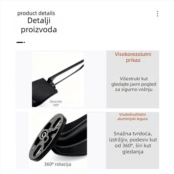 Motociklističko krilo za retrovizor – prilagodbeni spojler, kompatibilno s Honda, Yamaha, Kawasaki
