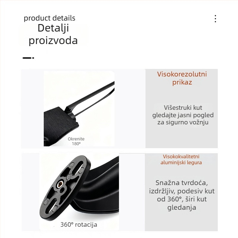 Motociklističko krilo za retrovizor – prilagodbeni spojler, kompatibilno s Honda, Yamaha, Kawasaki