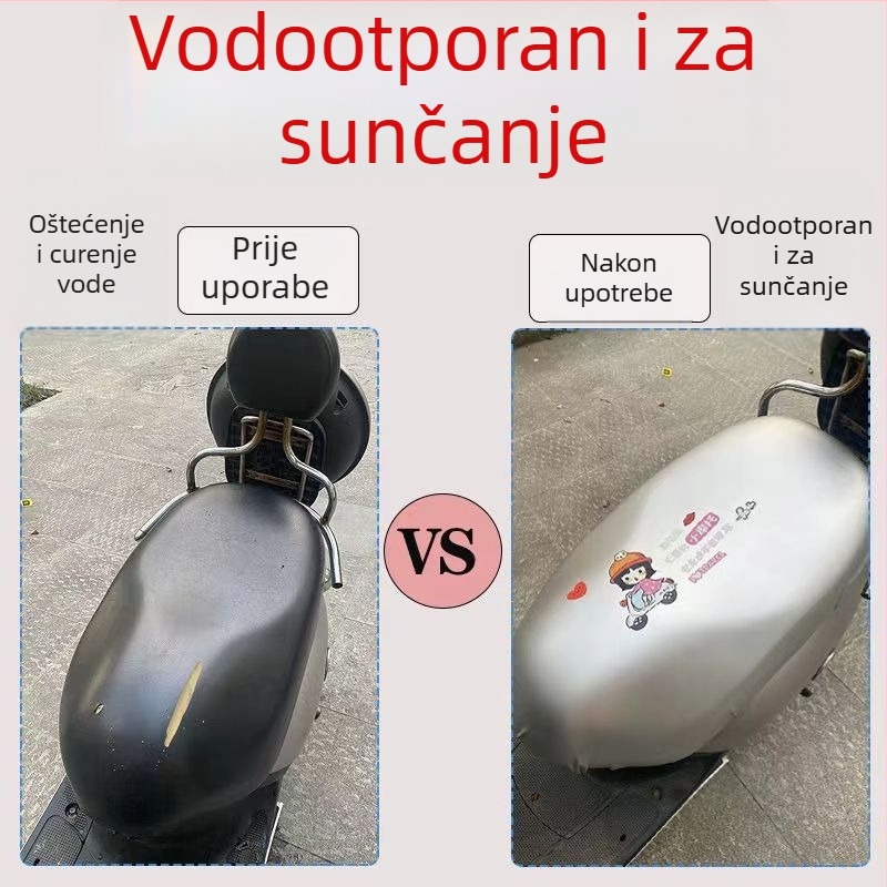 Kožna navlaka za sjedalo za motocikle i električna vozila, univerzalna za sve sezone; vodootporna, UV zaštita.
