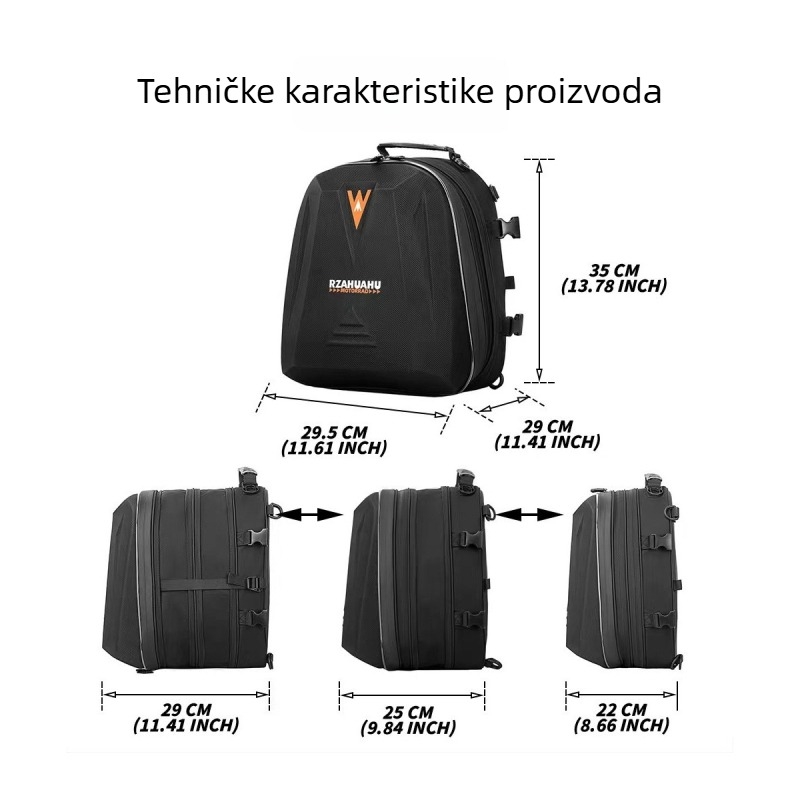 Torba za stražnje sjedalo za motocikl/električno vozilo – velika kapaciteta, pretinac za kacigu, brend RZAHUAHU, model YA535, prilagodba obrade: Ne
