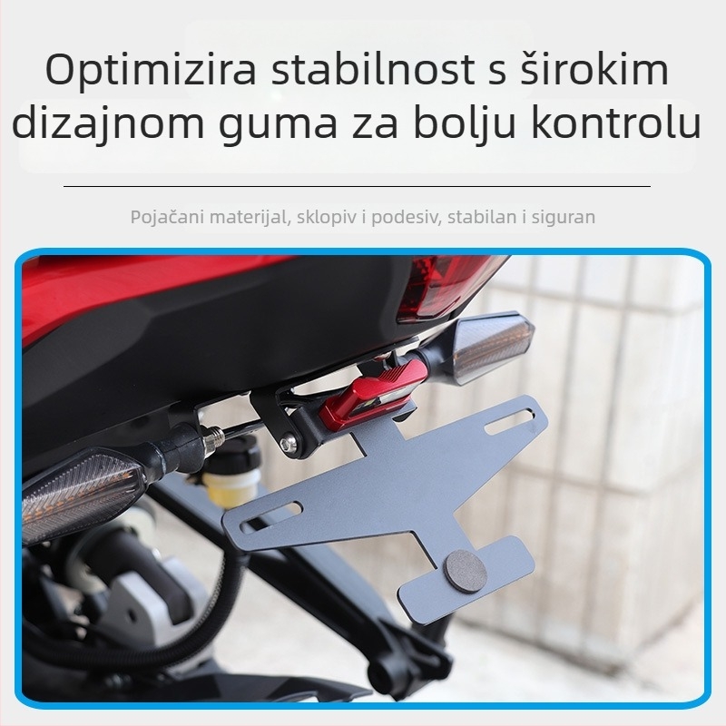 Okvir registarske pločice za motocikle Qianjiang QJ, sklopivi držač, kompatibilan s Race 400 modifikacijama i Race 600 kratkom repu