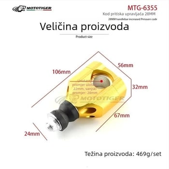 MTG-6355 Univerzalni blok za držač upravljača za motocikl – debeli nosač za pričvršćivanje za podijeljeni smjer