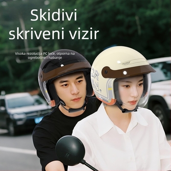 Gichi kaciga za električni motocikl, ABS, 3/4 stil, s uklonjivom lećom, 3C certifikacija Gb811-2022a, za električne motocikle, gradske vožnje