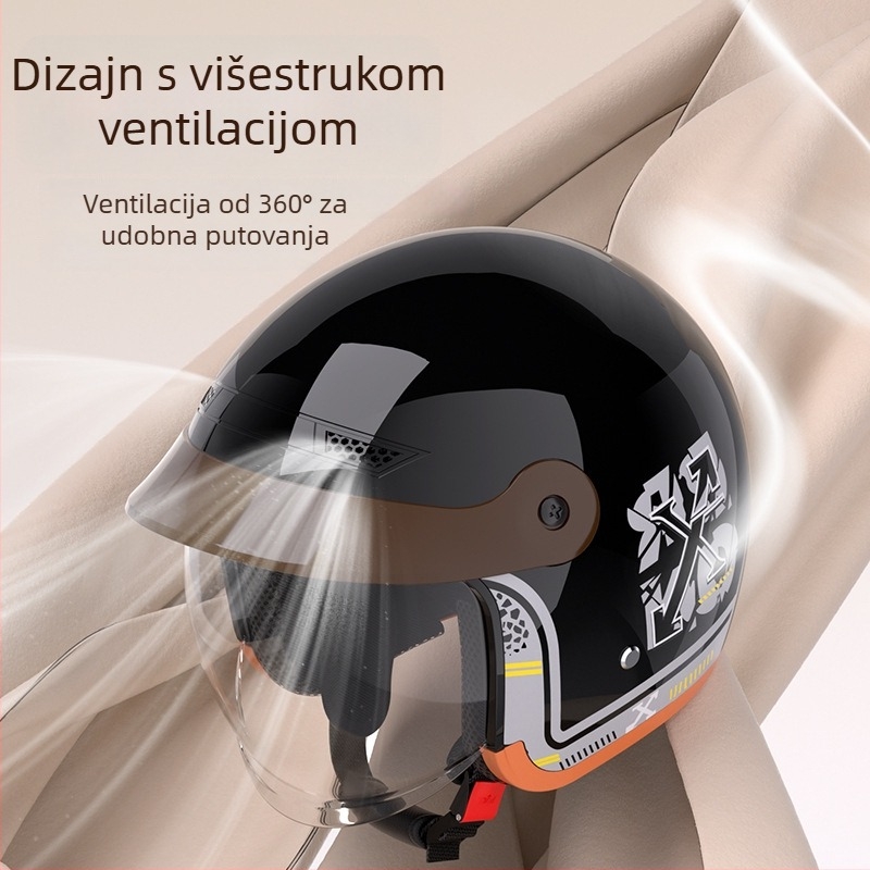 Gichi kaciga za električni motocikl, ABS, 3/4 stil, s uklonjivom lećom, 3C certifikacija Gb811-2022a, za električne motocikle, gradske vožnje