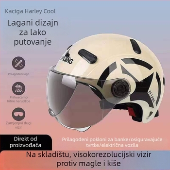 Motociklistička polu-kaciga - anti-fog, četiri sezone, PP materijal, The Emperor Wolf, 3C certifikat 2023011105554538
