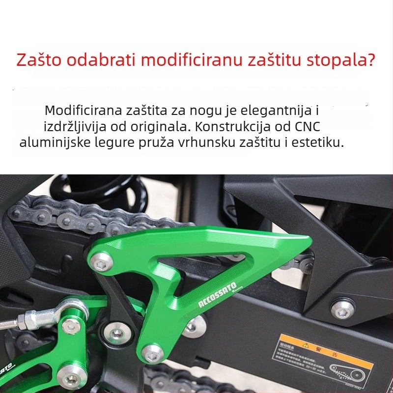 Prednja zaštita za stopalo za Kawasaki Ninja 500 — ukrasni bočni panel, zaštita od opeklina