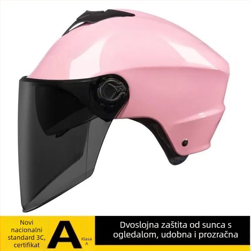 Šlem za električna vozila s dvostrukim vizirima, prozračan, unisex, ljetna zaštita od sunca, sigurnost kroz sve sezone