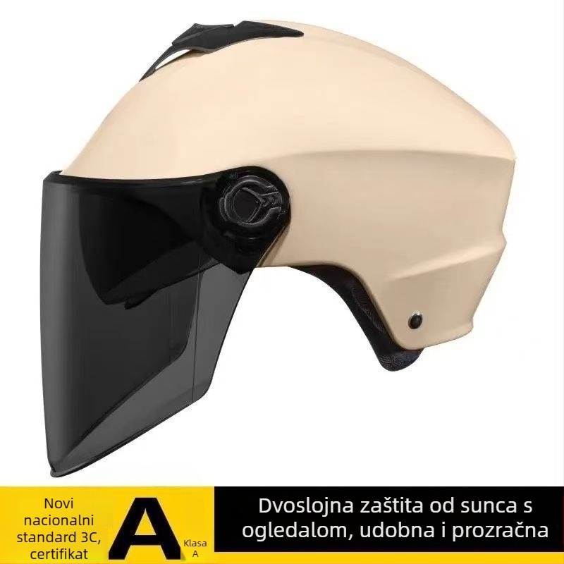 Šlem za električna vozila s dvostrukim vizirima, prozračan, unisex, ljetna zaštita od sunca, sigurnost kroz sve sezone