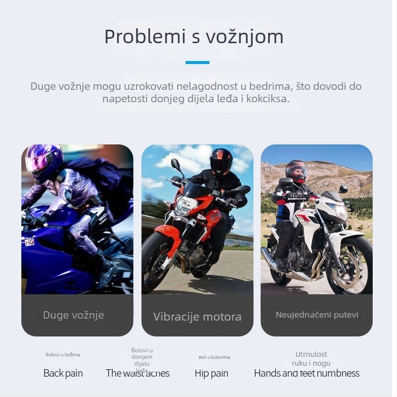 JFT amortizirajuća jastučnica za stražnje sjedište motocikla — prilagodljivo obrađivanje, prozračna, umirujuća, zaštita od sunca