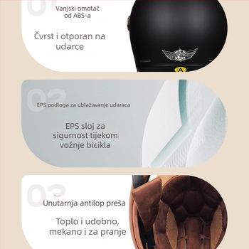 DOT-certificirana retro kaciga s punim licem za motocikle, s velurom u unutrašnjosti