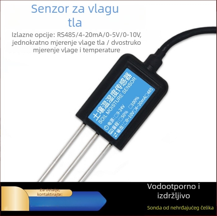Senzor vlage tla — prilagodljiv model, Zhengbo Intelligent Manufacturing, točnost ±3%FS, mjerenje vlage tla.