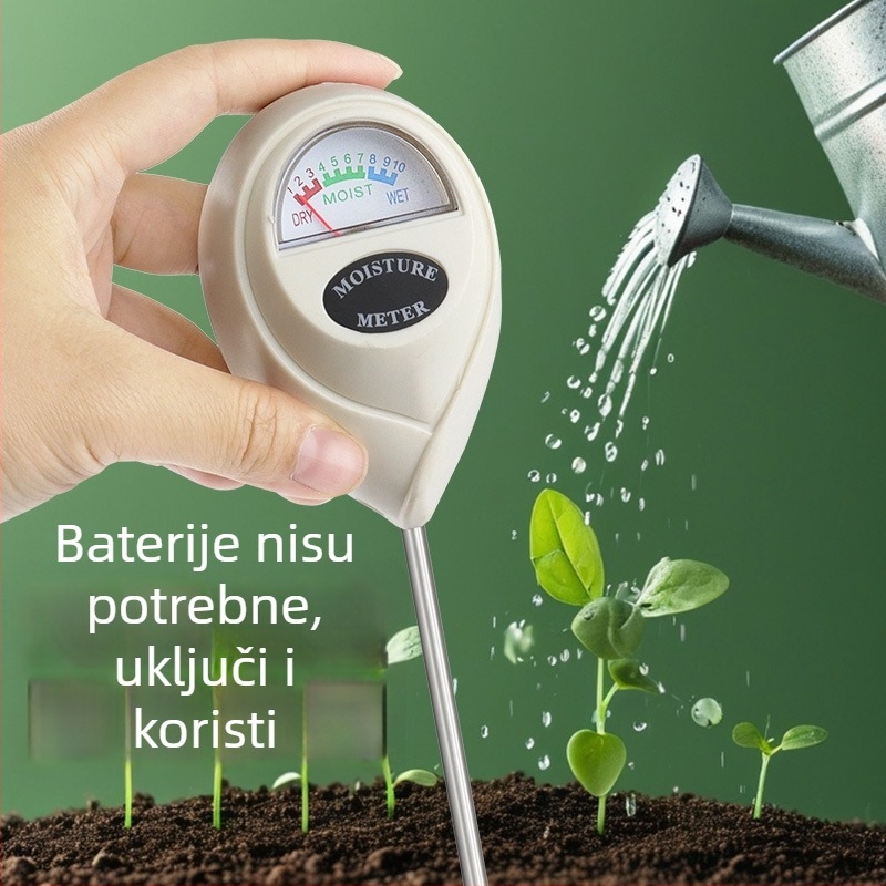 Bijeli 1-u-1 tester tla s okruglom glavom, mjerač vlage za vrt