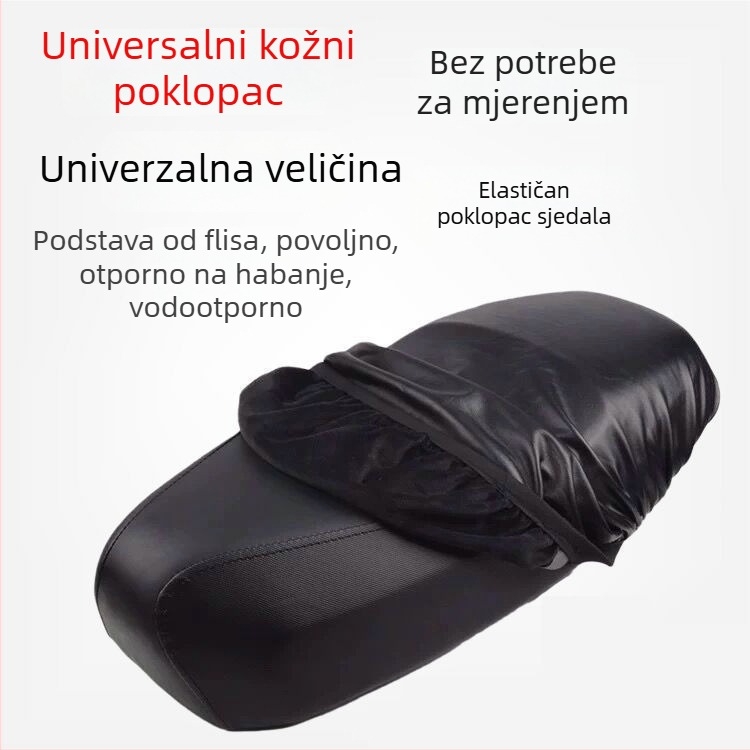 Vodootporni kožni navlaka za sjedalo, dvostrana, s flisom, visokoelastična, univerzalno kompatibilna s električnim vozilima, motociklima i skuterima