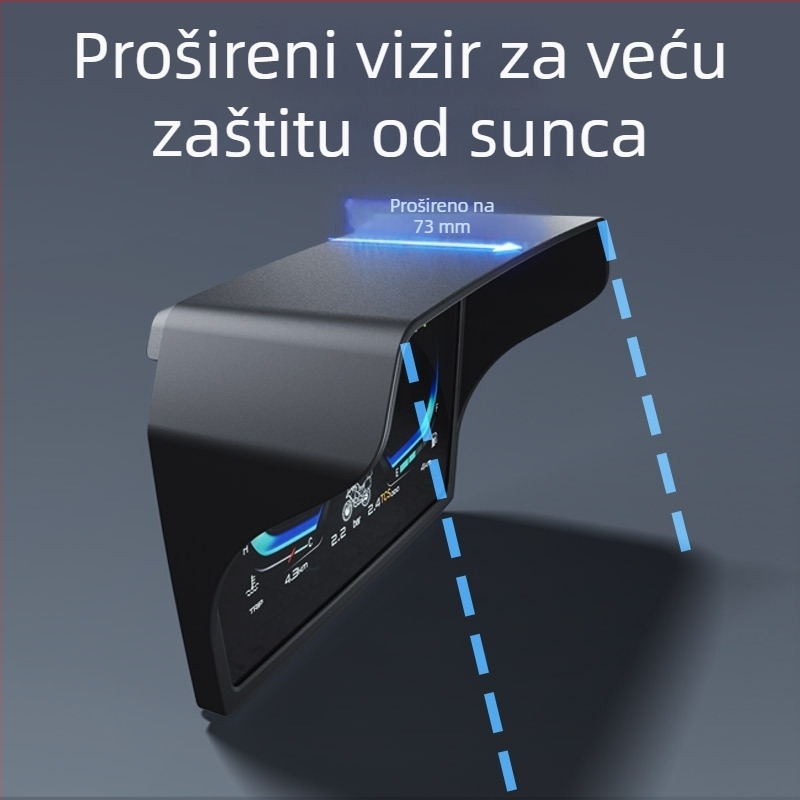 Zaštitno kućište instrument ploče motocikla, s dekorativnim sjenilom zaslona
