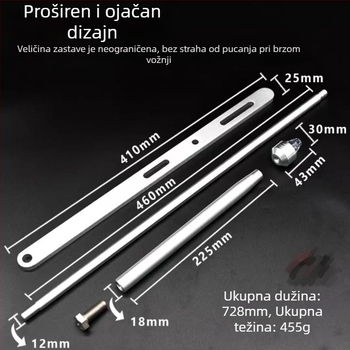 Aluminijski stup zastave za motocikle
