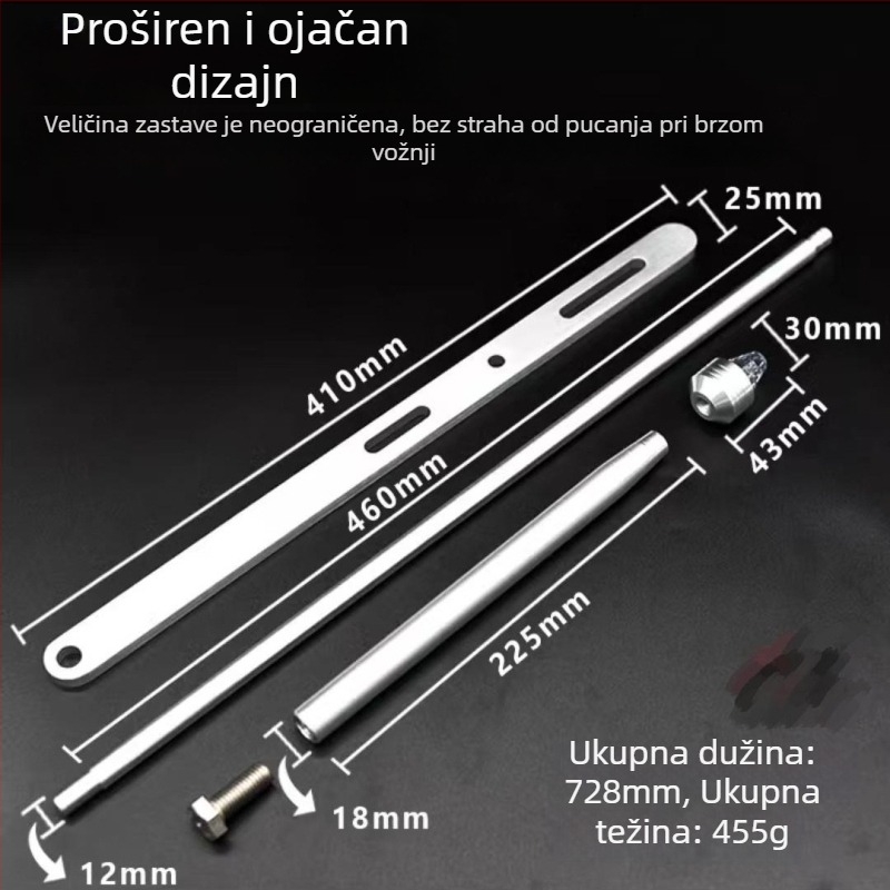 Aluminijski stup zastave za motocikle
