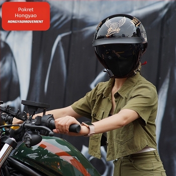 Retro polu kaciga za motocikl – ABS, 3C certifikat, za odrasle, za gradske vožnje