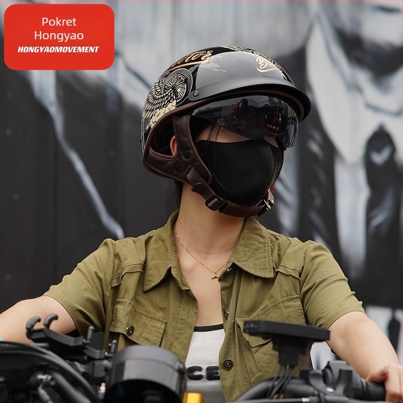 Retro polu kaciga za motocikl – ABS, 3C certifikat, za odrasle, za gradske vožnje