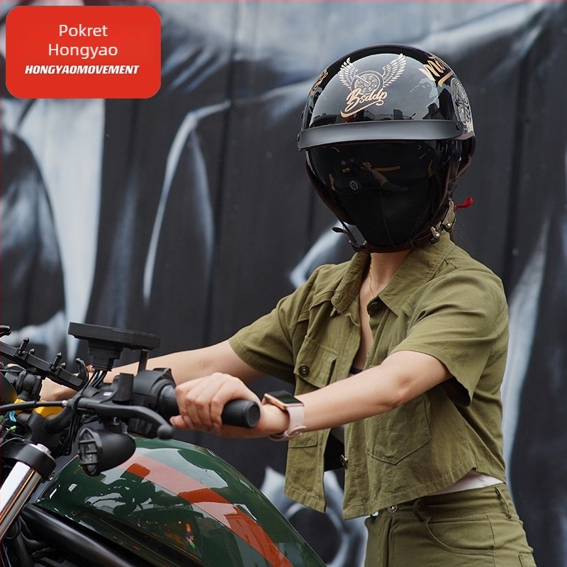 Retro polu kaciga za motocikl – ABS, 3C certifikat, za odrasle, za gradske vožnje