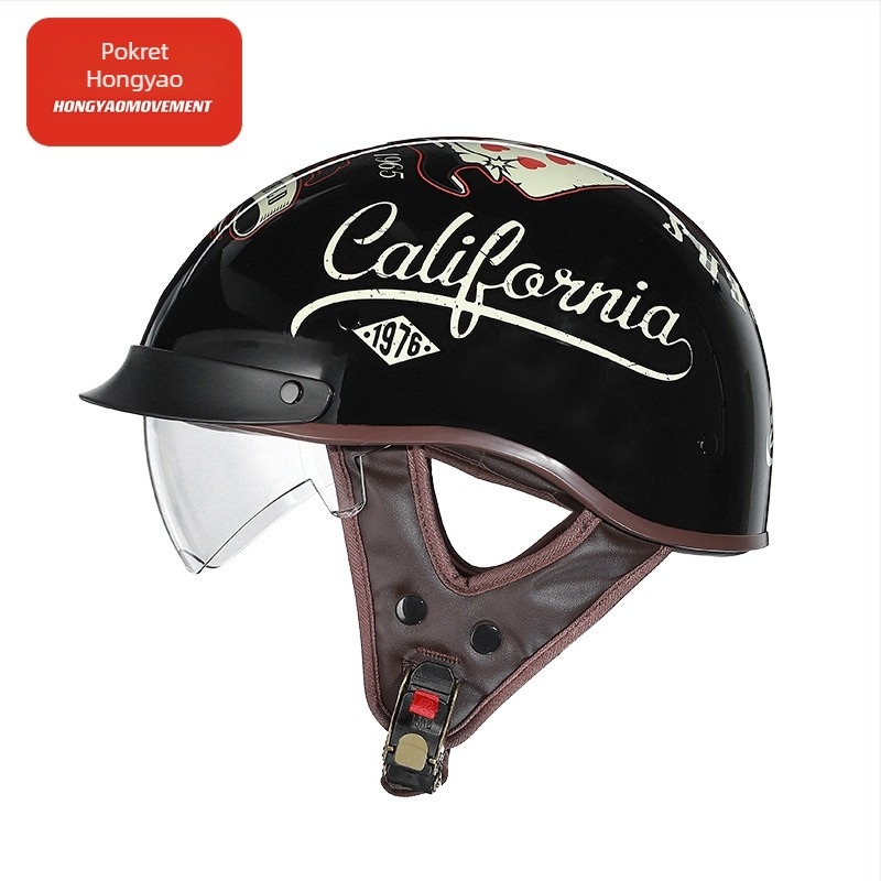 Retro polu kaciga za motocikl – ABS, 3C certifikat, za odrasle, za gradske vožnje