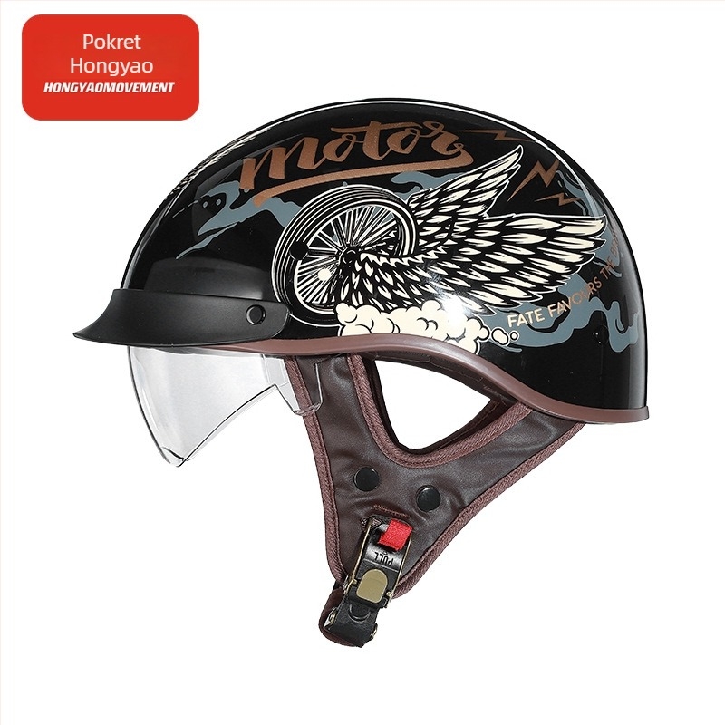 Retro polu kaciga za motocikl – ABS, 3C certifikat, za odrasle, za gradske vožnje