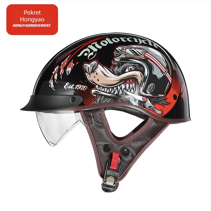 Retro polu kaciga za motocikl – ABS, 3C certifikat, za odrasle, za gradske vožnje