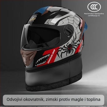 Junhaolong kaciga za električni motocikl s punim licem, 3C certifikat, unisex, zimska toplina i anti-fog