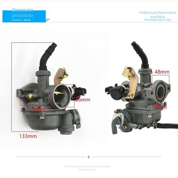 Karburator za motocikl, marka Mogelon, model DY100, šifra proizvoda JB-DY100HYQ, pogodan za motocikle, za atomizirano gorivo i smjesu ulja i plina, prilagodljiv omjer