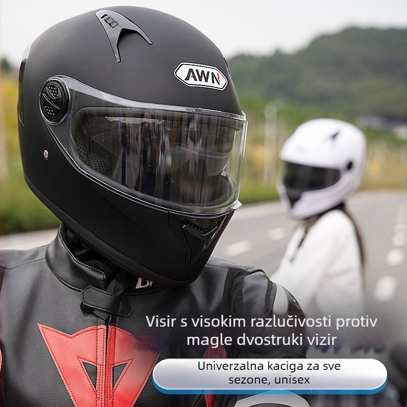 AWN kaciga za motor s punom zaštitom, unisex, zimska toplina, za sve sezone, materijal: novi PP, 3C certifikat, mogućnost prilagođavanja