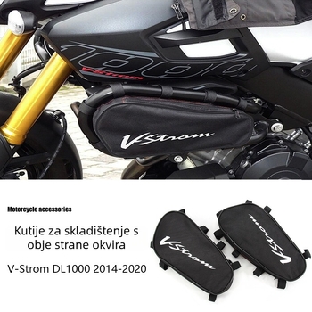 Vodootporna torbica za alate na okviru motocikla s zaštitnom šipkom na obje strane – Suzuki V-Strom DL1000, Otilli montažni set