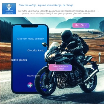 MAXTO Bluetooth slušalica za kacigu – domet 1000 m, 12 sati baterije, Bluetooth 5.0, vodootporna i prašinu otporna, 3D stereo zvuk