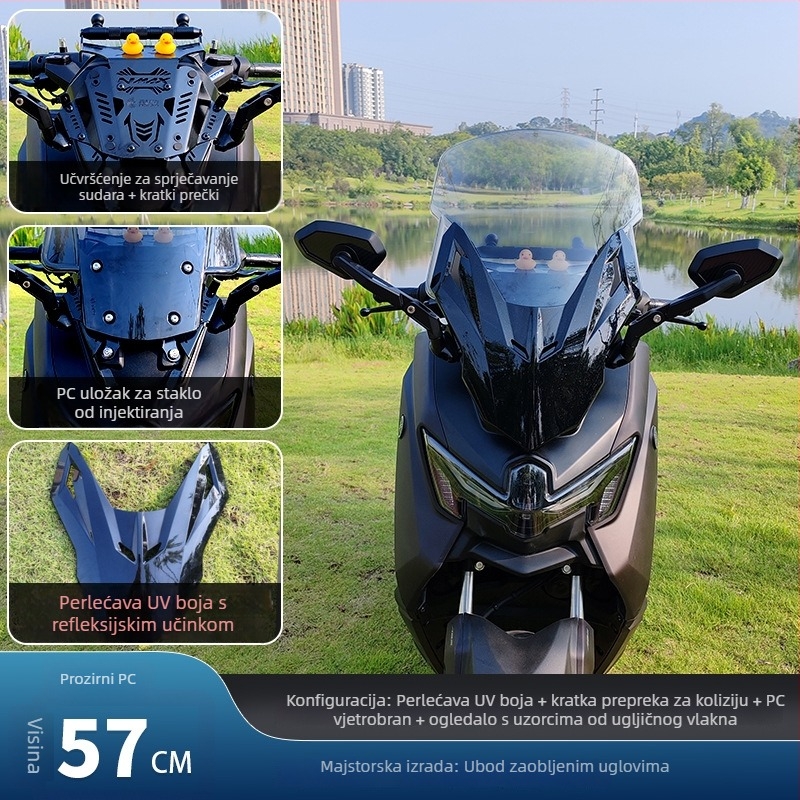 Jin qilong NMAX155 polikarbonatni vjetrobran – sigurnost