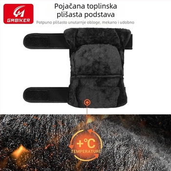 Zimska zaštita koljena i lakta za motocikl, s fleece unutarnjom podstavom, debeli, otporni na vjetar, CE2 razina, PP materijal, GMBIKER