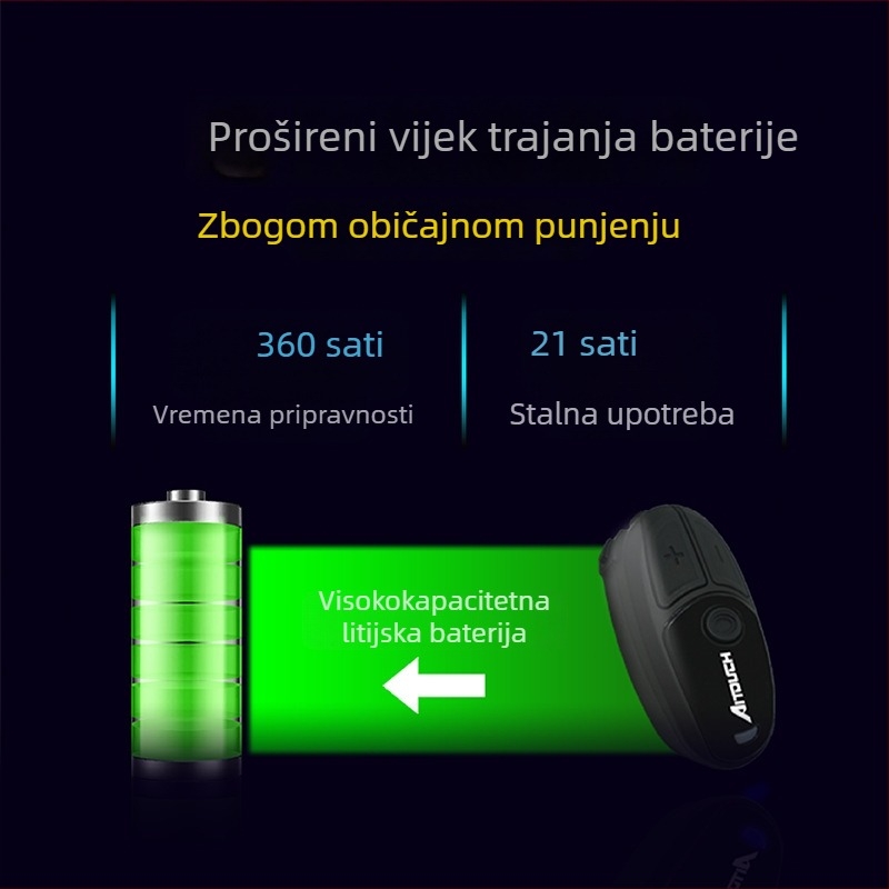 Bluetooth slušalica za kacigu motocikla – Vodootporna, Interkom, Domet 10 m, Bluetooth 1.1, Trajanje baterije 300