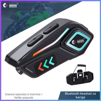 Bežični set slušalica za kacigu motocikla s interkomom i glazbom - vodootporan, 40 sati baterije, Bluetooth 5.4, domet 10 m, stereo obostrano