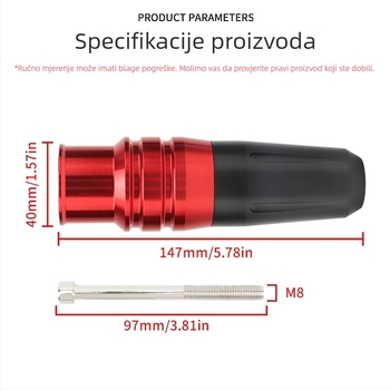 CNC modificirana anti-pad zaštitna šipka za ispušni sustav motocikla, aluminijska legura, GW250 univerzalno, 8 mm rupa, Knight Armor stil, model FSB-021, marka JS