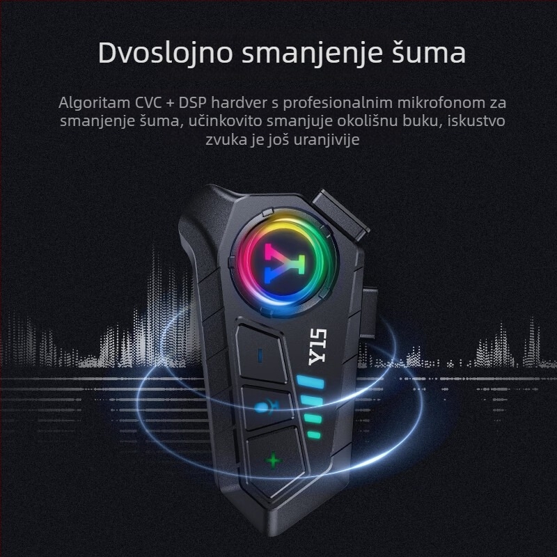 Slušalica za kacigu Bluetooth IPX6 vodootporna, 3D Surround zvuk, stereo, Bluetooth 5.3, domet 100 m, trajanje baterije 15–30 h
