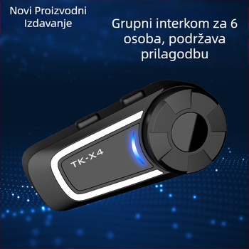 Kaciga s Bluetooth interkomom za 6 osoba, Bluetooth 5.1, domet 1000 m, 3D stereo zvuk, vodootporna i otporna na prašinu