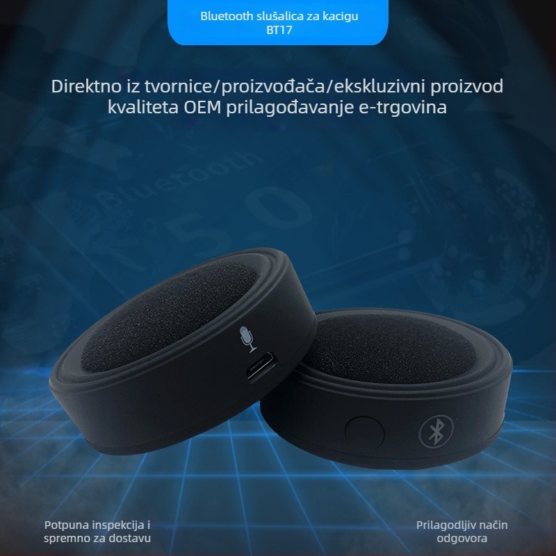 BT-17 Bluetooth slušalica za kacigu motocikla – reprodukcija glazbe i hands-free pozivi – kompatibilno s kacigama pune, otvorene i polu-kacige