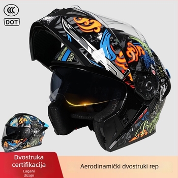 Kaciga za motocikl Flip-Up, ABS, full-face, 3C certifikat