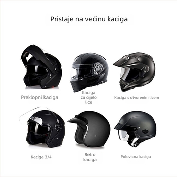 Bluetooth slušalica za kacigu motociklističku kacigu s redukcijom buke, Bluetooth 5.0, domet 10 m, trajanje baterije 4–8 h, stereo zvuk