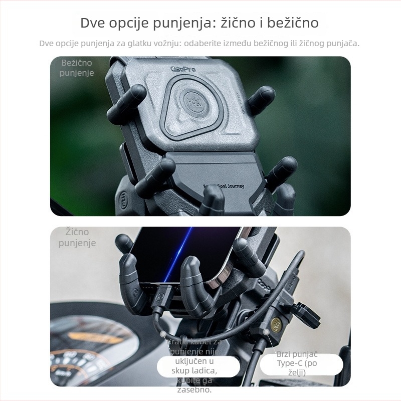 Mwupp osopro serija nosač navigacije za motocikl, verzija s amortizerom, kućište promjenljivog promjera, model BAT109