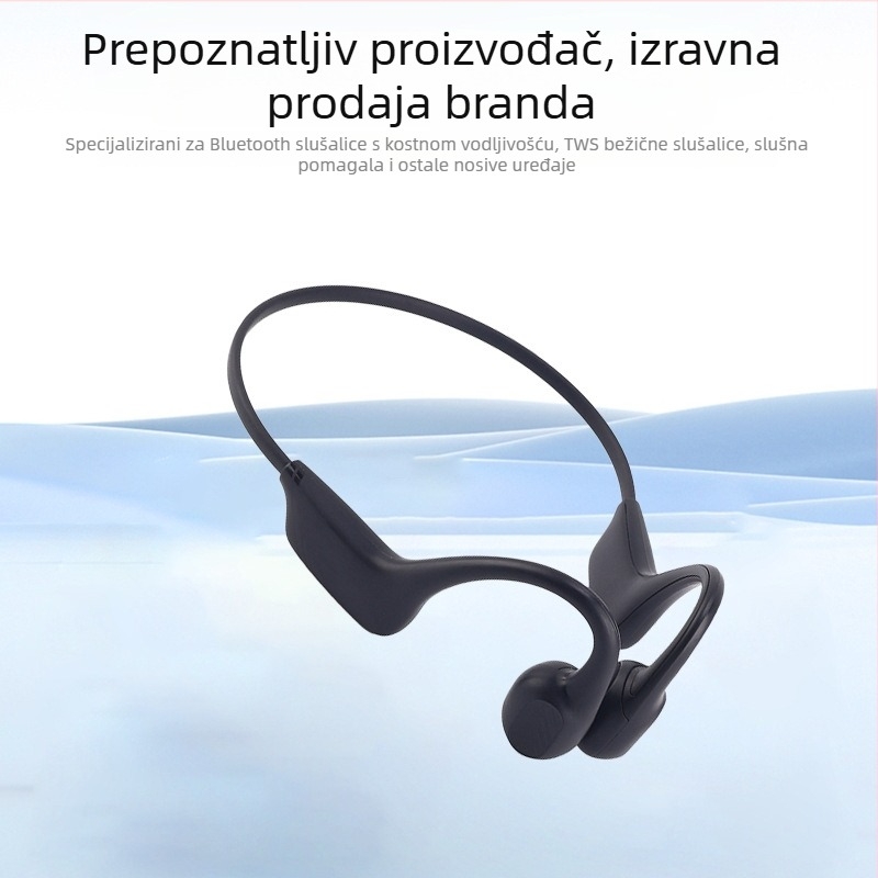 Bežične slušalice s kostnim prijenosom zvuka za trčanje, s kukom za uho, Bluetooth 5.4, IPX5, trajanje baterije preko 8 sati