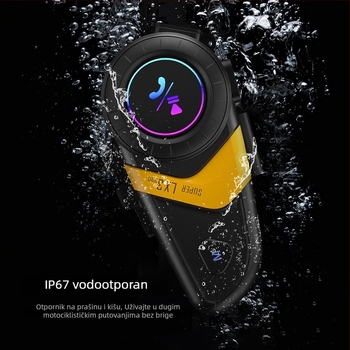 LX3PRO Bluetooth slušalica za kacigu motocikla — interkom 800 m, kompatibilna s drugim slušalicama, Qualcomm 5.2