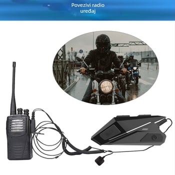 Bluetooth slušalica za kacigu motocikla sa stereo zvukom, automatsko prihvaćanje poziva, domet 10 m, Bluetooth 5.0, baterija više od 8 sati