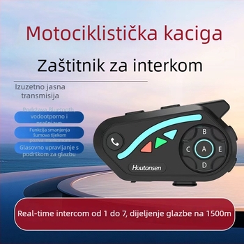 Bluetooth slušalica za kacigu motocikla V8 – 30 sati trajanja baterije, vodootporna, redukcija buke, stereo, Qualcomm QCC, dvostruko spajanje na dva telefona